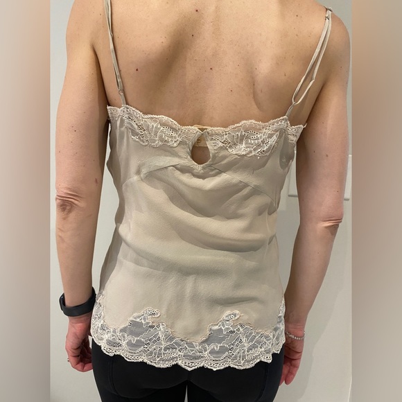 All Saints silk cami with lace trim - Picture 3 of 5